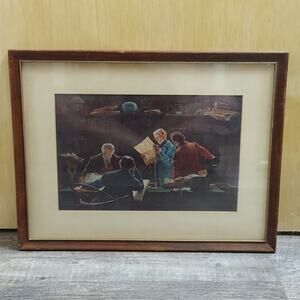 Antique William Verplanck Birney Copyright 1908 13"x17" Framed Art Print